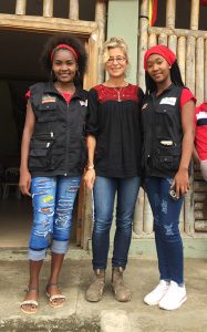 CICADA member Viviane Weitzner (centre), with members of the Guardia Cimarrona, the autonomous, unarmed “Black Guard” of northern Cauca