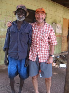 Jon Altman with his "younger brother" (djakerr) Samuel Namunjdja. (Source: Chris Gregory, 2015).